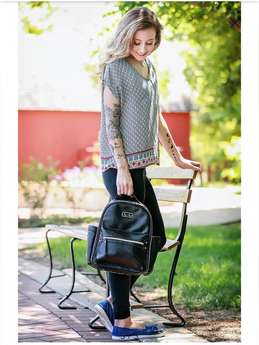 Itzy Ritzy Mini Black Faux Leather diaper Backpack
